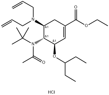 (3R,4R,5S)-4-N-Acetyl(1,1-dimethylethyl)amino-5-N,N-diallylamino-3-(1-ethylpropoxy)-1-cyclohexene-1-carboxylic acid ethyl ester monohydrochloride