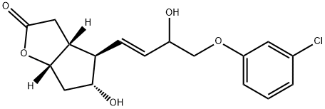 (3aR,4R,5R,6aS)-4-[(1E)-4-(3-Chlorophenoxy)-3-hydroxy-1-buten-1-yl]hexahydro-5-hydroxy-2H-cyclopenta[b]furan-2-one Struktur