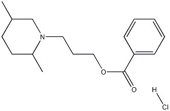 Benzoic acid, 3-(2,5-dimethylpiperidino)propyl ester, hydrochloride Struktur