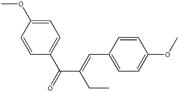 1-Butanone, 1-(4-methoxyphenyl)-2-((4-methoxyphenyl)methylene)-, (E)- Struktur