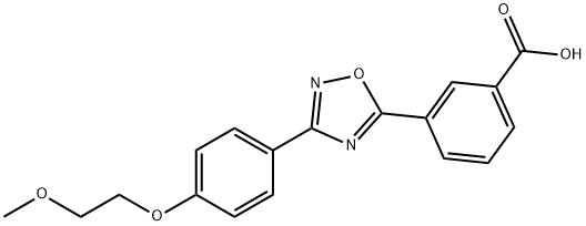 3-(3-(4-(2-methoxyethoxy)phenyl)-1,2,4-oxadiazol-5-yl)benzoic acid Struktur