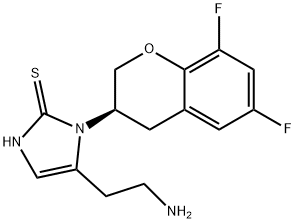 (R)-5-(2-Aminoethyl)-1-(6,8-difluorochroman-3-yl)-1,3-dihydroimidazole-2-thione Struktur