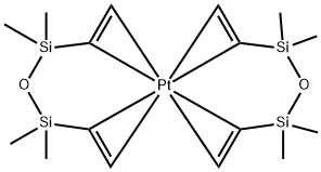 Bis[1,3-bis( 2-ethenyl)-1,1,3,3-tetramethyldisiloxane]platinum Struktur