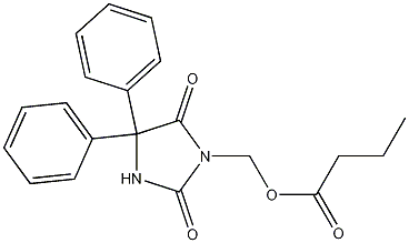 Butanoic acid, (2,5-dioxo-4,4-diphenyl-1-imidazolidinyl)methyl ester Struktur