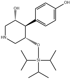 3-Hydroxy-4-(4-hydroxy-phenyl)-5-triisopropylsilanyloxy-piperidine Struktur