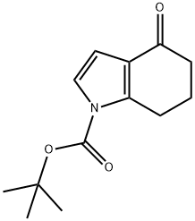 4,5,6,7-Tetrahydro-4-oxo-1H-indole-1-carboxylic acid 1,1-dimethylethyl ester Struktur