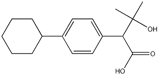 Butyric acid, 2-(p-cyclohexylphenyl)-3-hydroxy-3-methyl-, (-)- Struktur