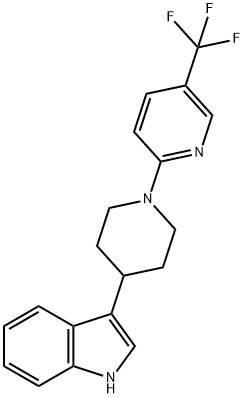 3-[1-[5-(Trifluoromethyl)-2-pyridinyl]-4-piperidinyl]-1H-indole Struktur