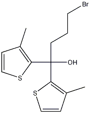 4-Bromo-1,1-bis-(3-methyl-thiophen-2-yl)-butan-1-ol ,97% Struktur