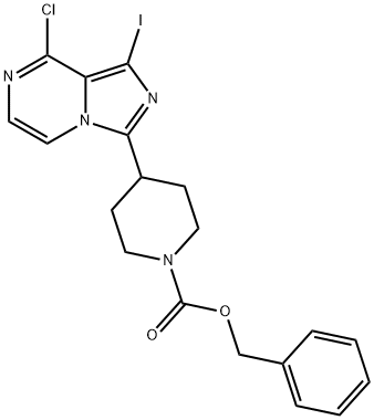 benzyl 4-(8-chloro-1-iodoimidazo[1,5-a]pyrazin-3-yl)piperidine-1-carboxylate Struktur