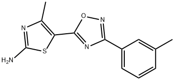 4-methyl-5-[3-(3-methylphenyl)-1,2,4-oxadiazol-5-yl]-1,3-thiazol-2-amine Struktur