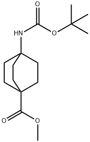 methyl 4-((tert-butoxycarbonyl)amino)bicyclo[2.2.2]octane-1-carboxylate Struktur