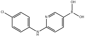 6-(4-chlorophenylamino)pyridin-3-ylboronic acid Struktur