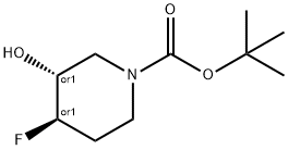 trans-tert-butyl 4-fluoro-3-hydroxypiperidine-1-carboxylate Struktur