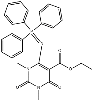 1,2,3,4-Tetrahydro-1,3-dimethyl-2,4-dioxo-6-[(triphenylphosphoranylidene)amino]-5-pyrimidinecarboxylic acid ethyl ester Struktur