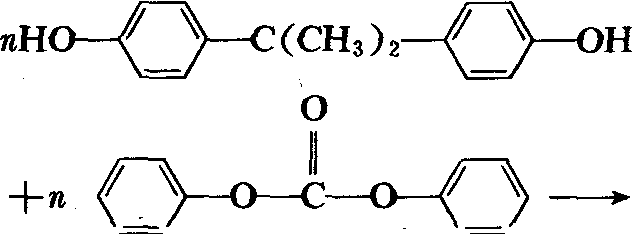 酯交換法生產(chǎn)聚碳酸酯的反應(yīng)式