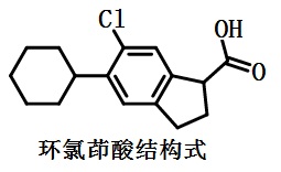 環(huán)氯茚酸結(jié)構(gòu)式