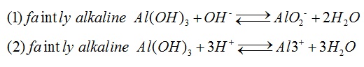 Aluminum hydroxide is a typical amphoteric hydroxide, and it can be soluble in acid to form aluminum salt and soluble in alkali to form aluminate