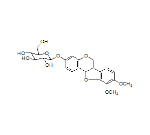 (6aR，11aR）-9,10-二甲氧基紫檀

烷-3-O-β-D-葡萄糖苷分子結(jié)構(gòu)式