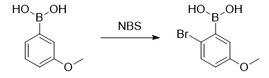 2-溴-5-甲氧基苯基硼酸的合成路線