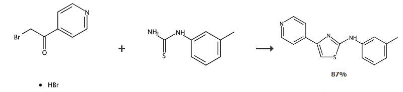 N-(3-甲基苯基)-4-(4-吡啶)-2-噻唑胺的合成路路線