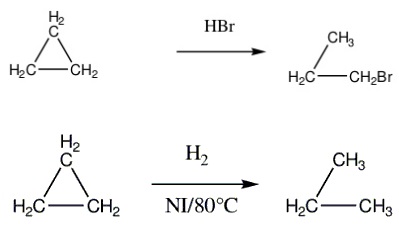 Cyclopropane and cyclobutane reaction