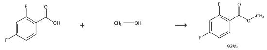  2,4-二氟苯甲酸甲酯的合成路線