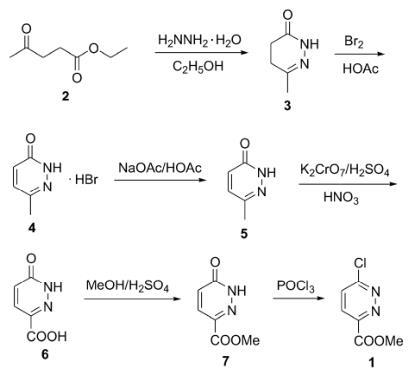 6-氯噠嗪-3-甲酸甲酯的合成路線圖