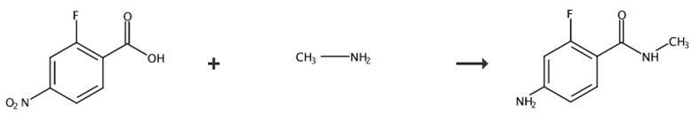 N-甲基-2-氟-4-氨基苯甲酰胺的合成路線