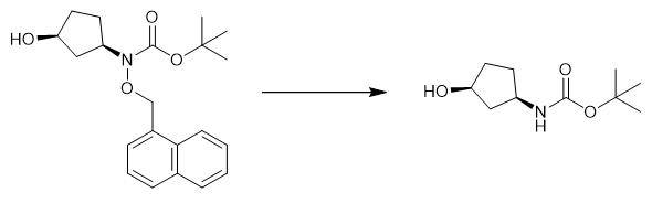 The synthetic step 4 of [(1R,3S)-3-Hydroxycyclopentyl]carbamic acid tert-butyl ester.