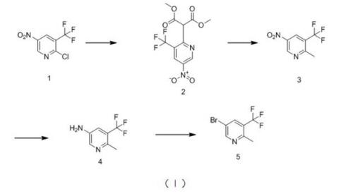 5-溴-2-甲基-3-(三氟甲基)吡啶的合成路線