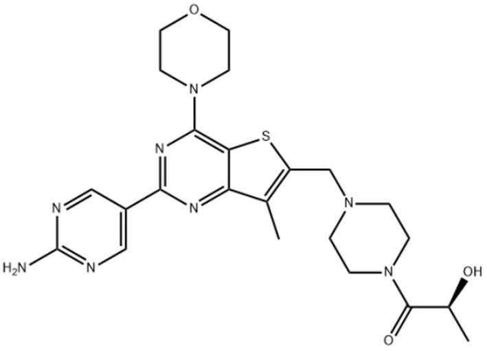 (S)-1-[4-[[2-(2-氨基嘧啶-5-基)-7-甲基-4-(嗎啉-4-基)噻吩并[3,2-D]嘧啶-6-基]甲基]哌嗪-1-基]-2-羥基丙-1-酮的臨床研究