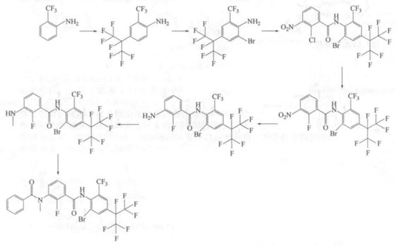 溴蟲(chóng)氟苯雙酰胺的合成路線