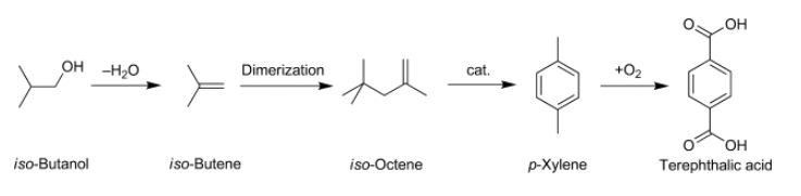 From bio-based iso-butanol to terephthalic acid