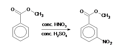 Nitration of methyl benzoate