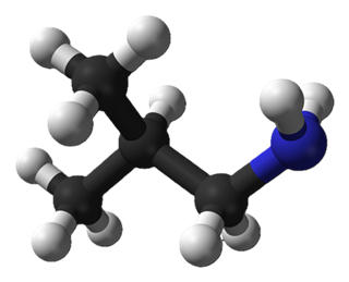 Isobutylamine ball and stick model