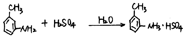 Preparation of aqueous m-toluidine sulphate solutions