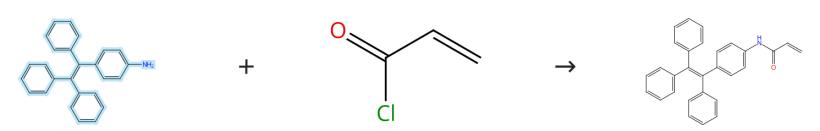 1-(4-氨基苯)-1,2,2-三苯乙烯的縮合反應(yīng)