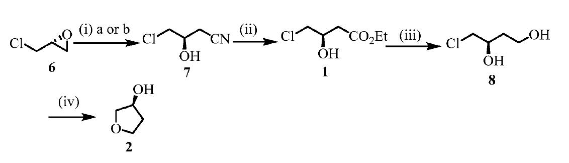 Scheme 3 Production of (R) and (S)-3-hydroxytetrahydrofuran via.png