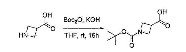 1-N-Boc-3-吖丁啶羧酸反應(yīng)式