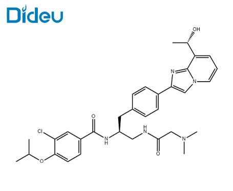 3-Chloro-N-{(1S)-2-[(N,N-dimethylglycyl)amino]-1-[(4-{8-[(1S)-1-hydroxyethyl]imidazo[1,2-a]pyridin-2-yl}phenyl)methyl]ethyl}-4-[(1-methylethyl)oxy]benzamide