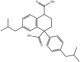 (1R,4R)-7-isobutyl-1-(4-isobutylphenyl)-1,2,3,4-tetrahydronaphthalene-1,4-dicarboxylic acid (1S,4S)-7-isobutyl-1-(4-isobutylphenyl)-1,2,3,4-tetrahydronaphthalene-1,4-dicarboxylic acid