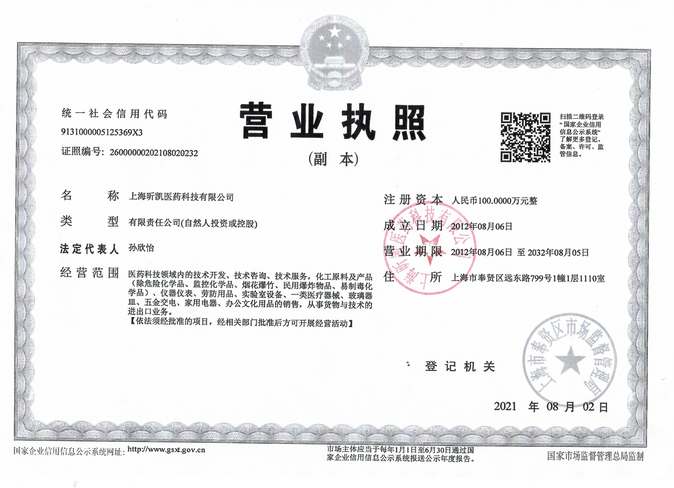 Business License Of EnterpriseLegal Person