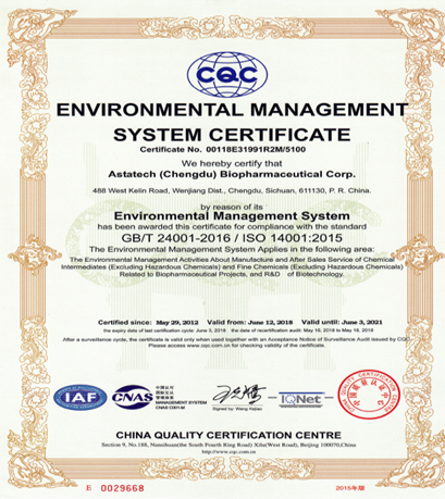 Certificate of accreditation