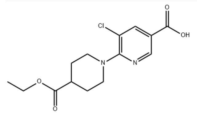 5-Chloro-6-[4-(ethoxycarbonyl)piperidino]-nicotinicacid