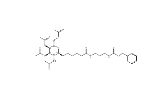 Carbamic acid, N-[3-[[1-oxo-5-[[3,4,6-tri-O-acetyl-2-(acetylamino)-2-deoxy-β-D-galactopyranosyl]oxy]pentyl]amino]propyl]-, phenylmethyl ester