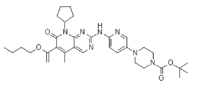 tert-butyl 4-(6-(8-cyclopentyl-5-methyl-7-oxo-6(1-propoxyvinyl) -7,8-dihydropyrido[2,3-d]pyrimidin)-2-ylamino)pyridine-3-yl) piperazine-1-carboxylate