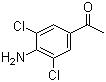 CAS # 37148-48-4, 4'-Amino-3',5'-dichloroacetophenone, 4-Acetyl-2,6-dichloroaniline, 1-(4-Amino-3,5-dichlorophenyl)-ethanone, 3',5'-Dichloro-4'-aminoacetophenone