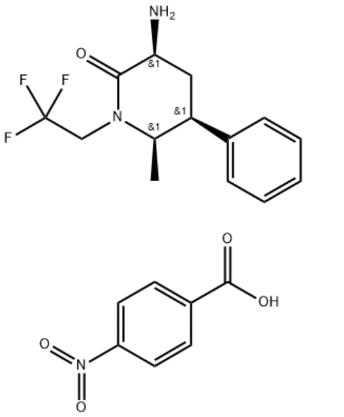 (3S,5S,6R)-6-methyl-2-oxo-5-phenyl-1-(2,2,2-trifluoroethyl)piperidine-3-aminium 4-nitrobenzoate