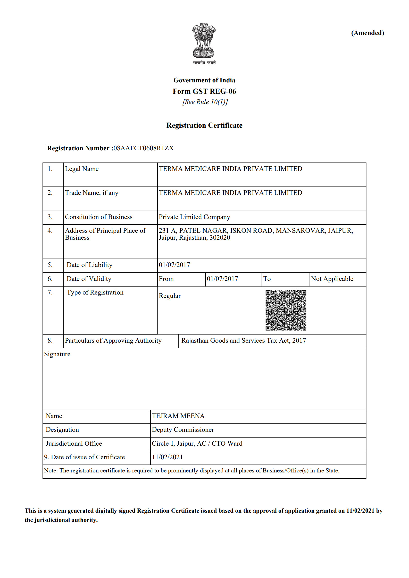 Business License Of EnterpriseLegal Person